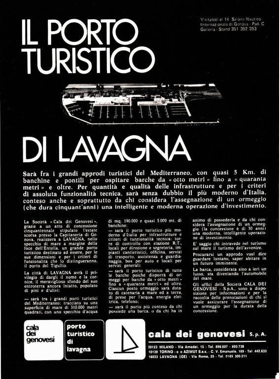 Cantieri Navali Solcio/Cala dei genovesi, porto turistico di Lavagna. Advertising … | Immagine Gallery 2