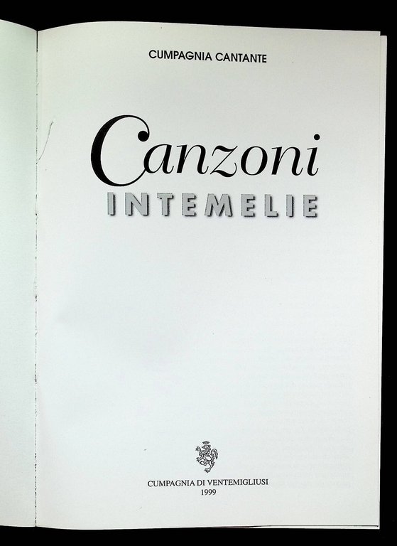 Canzoni Intemelie Raccolta di Testi e Spartiti Musicali Dialetto di …
