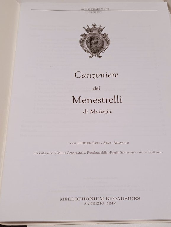 Canzoniere dei menestrelli di Matuzia