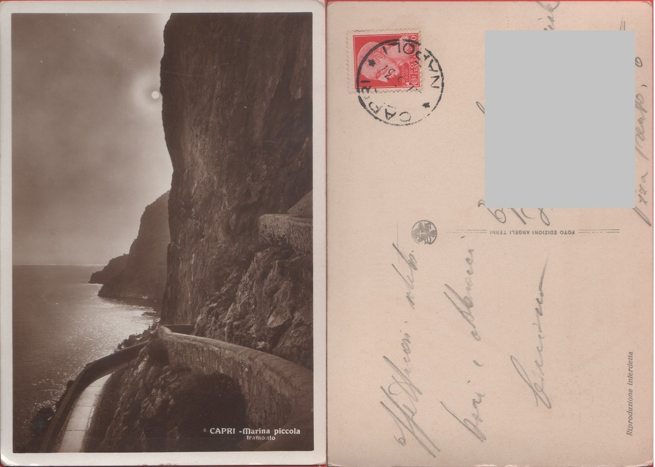 Capri. Marina Piccola, tramonto. Viaggiata 1937 | Immagine principale