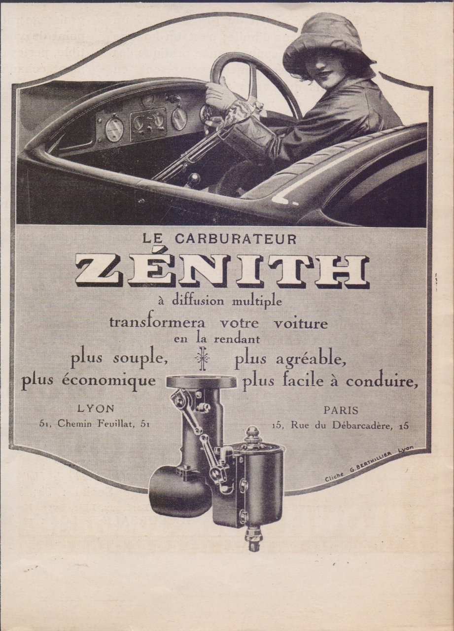 Carburateur Zenith. Advertising 1923 | Immagine principale