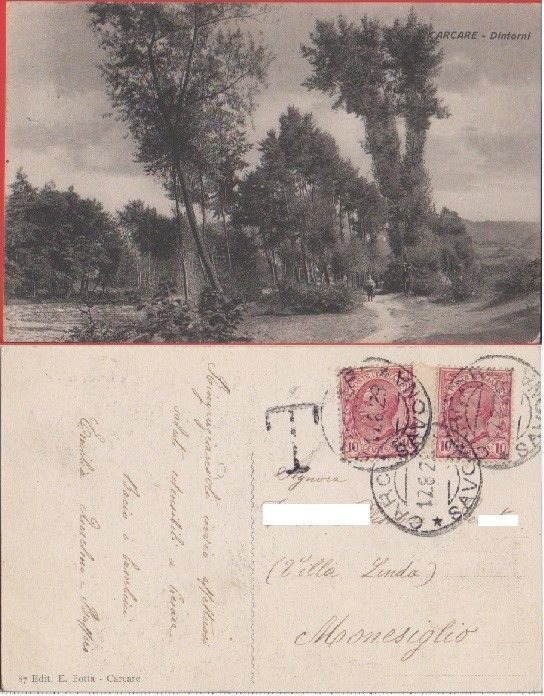Carcare (SV). Dintorni. Viaggiata 1928 | Immagine principale