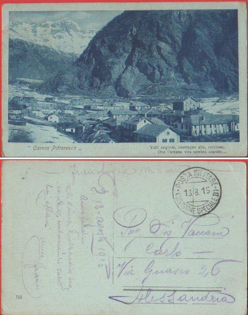 Carnia Pittoresca con versi. Viaggiata 1915, posta militare | Immagine principale
