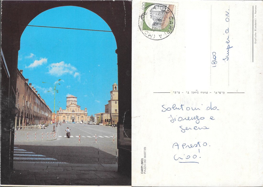 Carpi. Piazza dei Martiri. Viaggiata | Immagine principale
