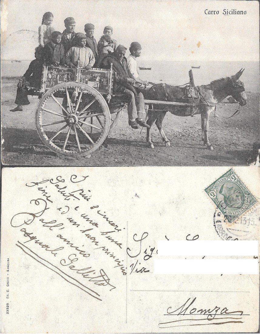 Carro Siciliano. Viaggiata 1913 | Immagine principale