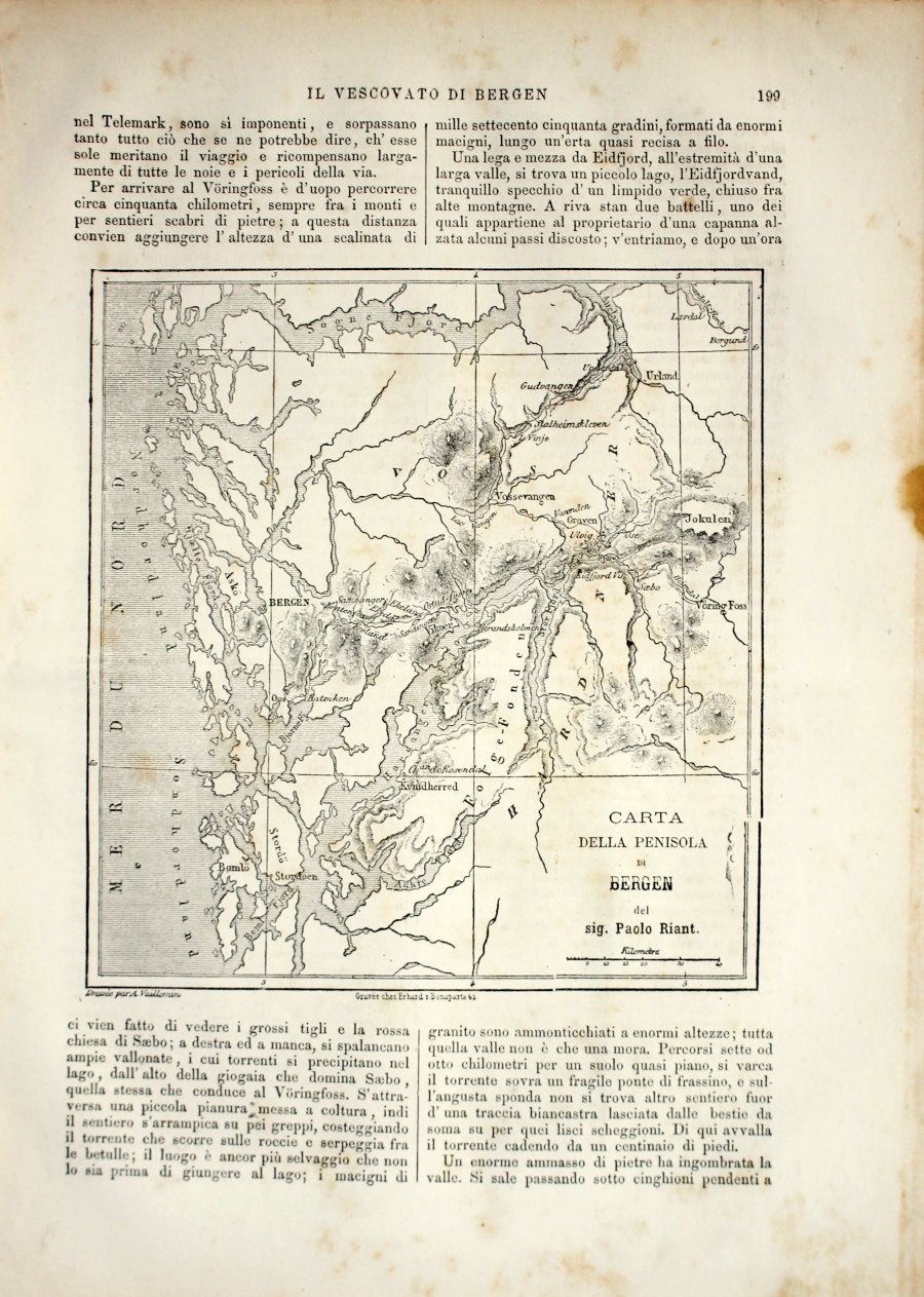 Carta della penisola di Bergen (Norvegia). Stampa 1863 | Immagine principale