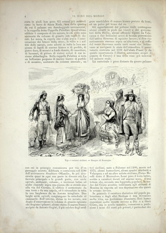 Carta della Sicilia/Tipi e costumi siciliani. Stampa 1864 | Immagine Gallery 2