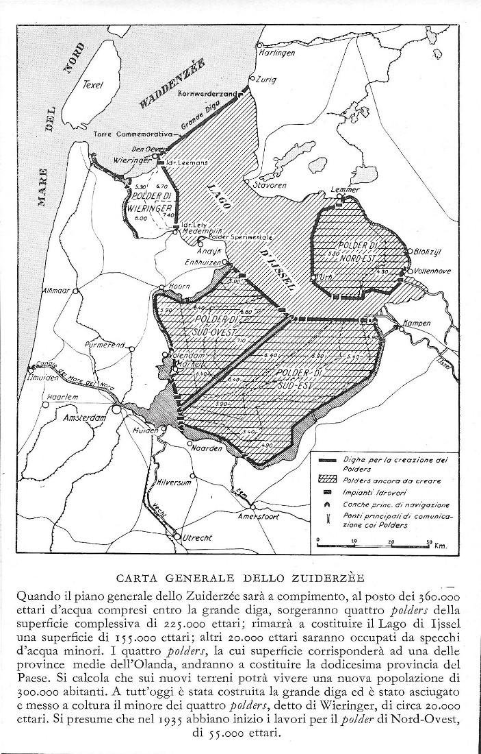 Carta generale dello Zuiderzee. Stampa 1934 | Immagine principale