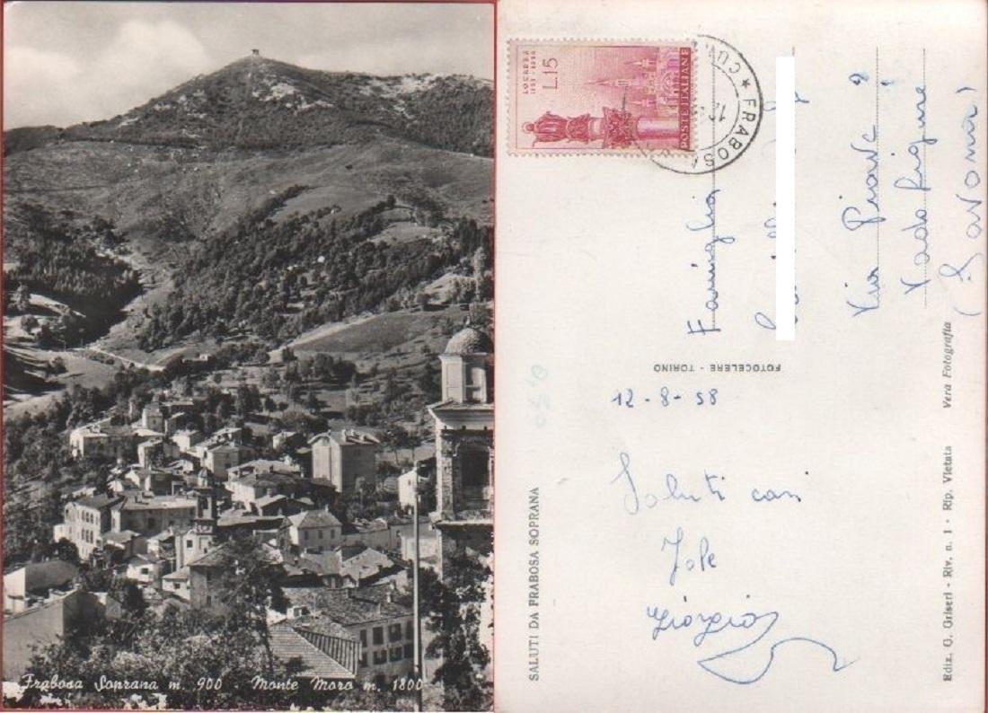 Cartolina - Frabosa Soprana. Monte Moro. Viaggiata 1958 | Immagine principale
