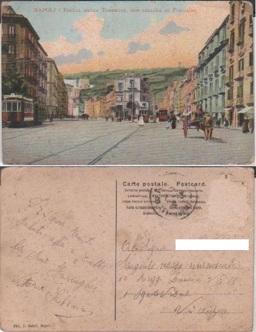 Cartolina - Napoli. Piazza della Torretta con collina di Posillipo. … | Immagine principale