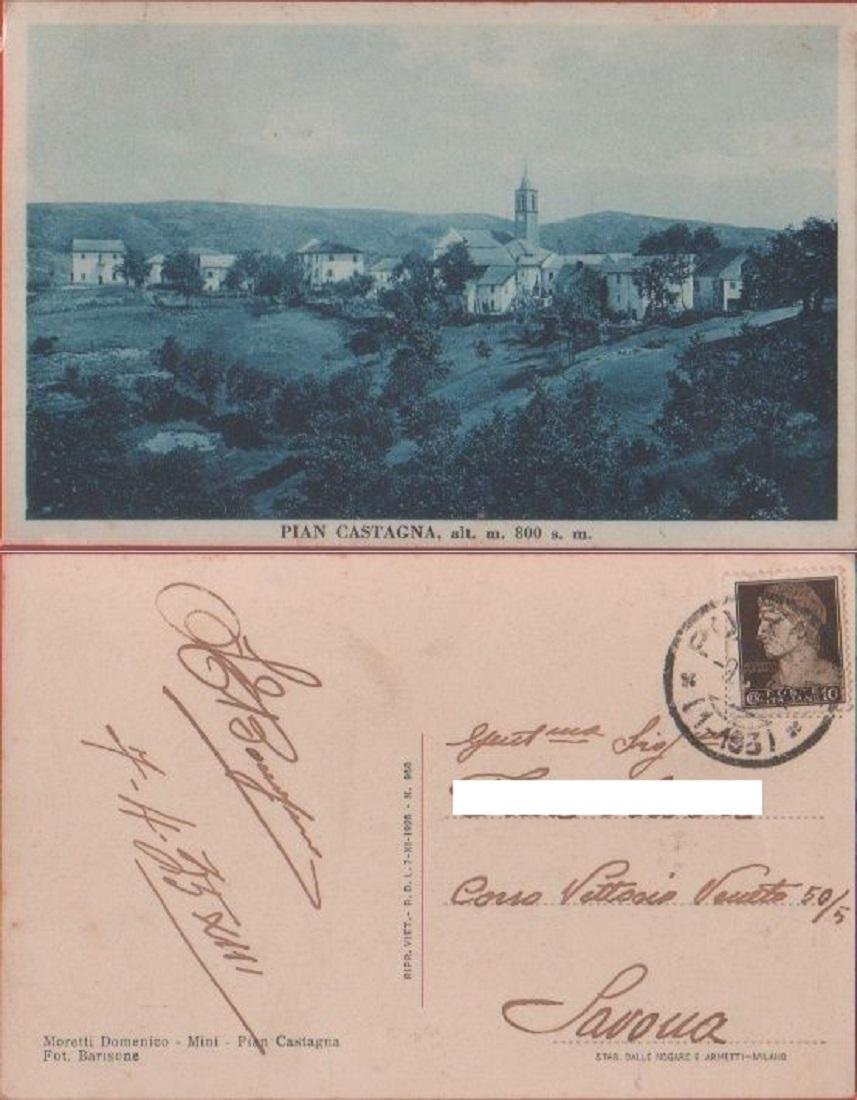Cartolina - Pian Castagna (AL). Viaggiata 1935 | Immagine principale