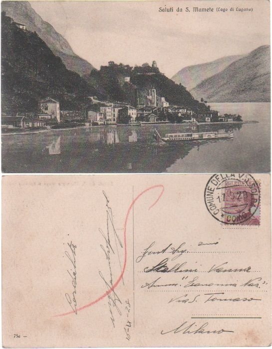 Cartolina - Saluti da S. Mamete (Lago di Lugano) - … | Immagine principale
