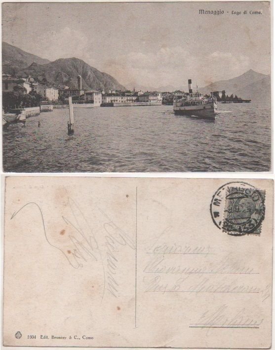 Cartolina -Menaggio, Lago di Como - Con battello, viaggiata | Immagine principale