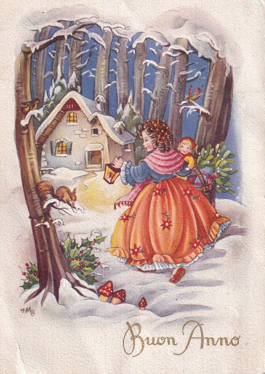 Cartolina Auguri Buon Anno del 1956 - Viaggiata | Immagine principale