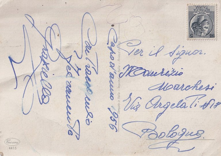 Cartolina Auguri Buon Anno del 1956 - Viaggiata | Immagine Gallery 2