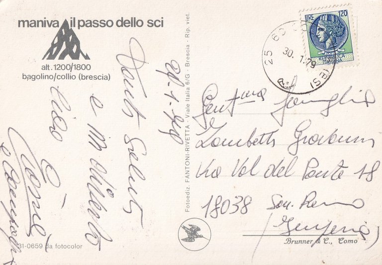Cartolina Maniva Il Passo Dello Sci - Sciatori Bagolino Collio … | Immagine Gallery 2