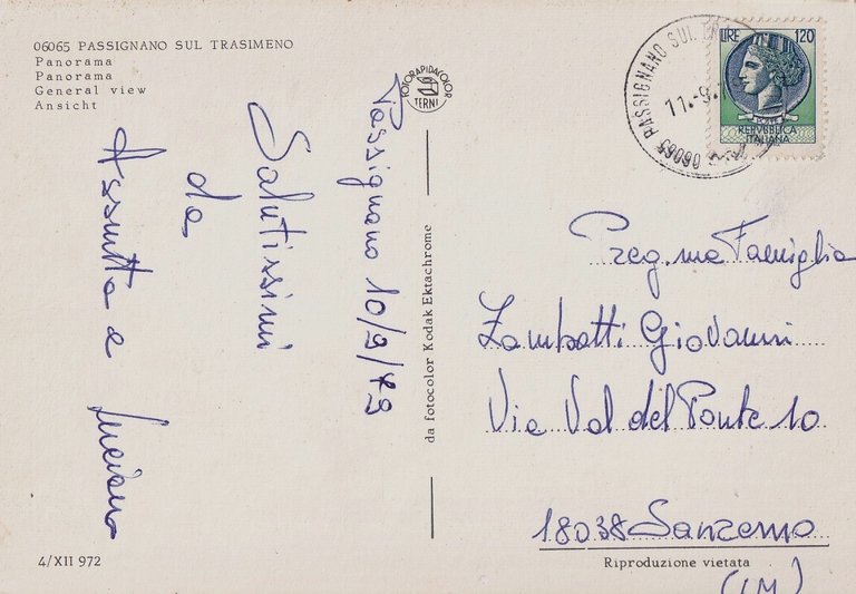 Cartolina Passignano sul Trasimeno - Panorama Perugia Viaggiata 1979 | Immagine Gallery 2