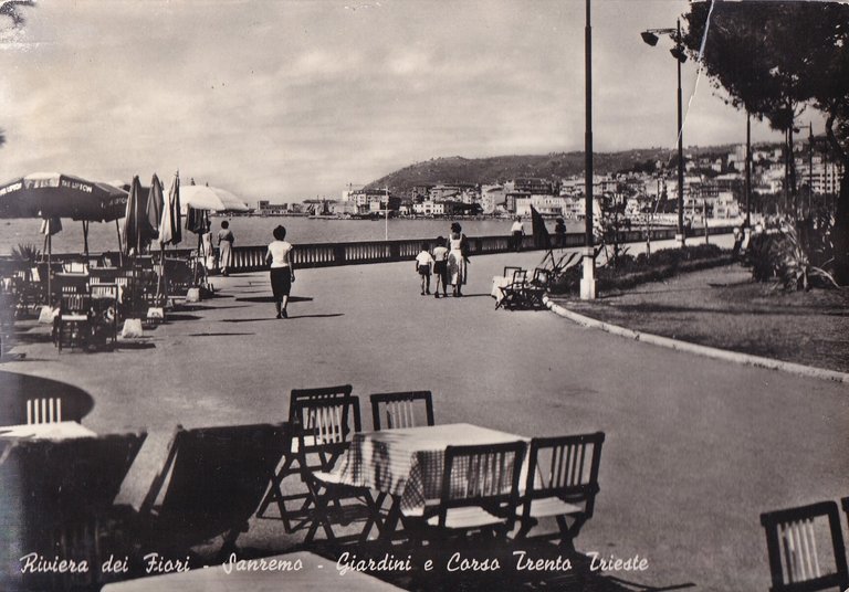 Cartolina Riviera dei Fiori Sanremo - Giardini e Corso Trento … | Immagine Gallery 1
