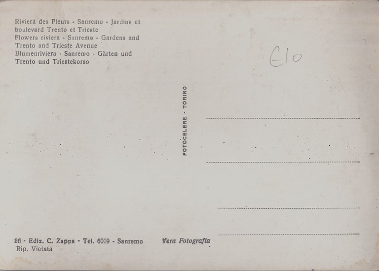 Cartolina Riviera dei Fiori Sanremo - Giardini e Corso Trento … | Immagine Gallery 4