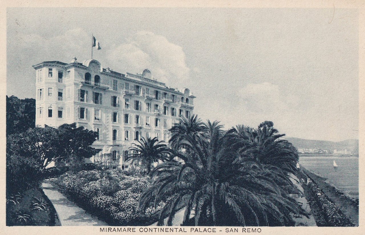 Cartolina Sanremo Miramare Continental Palace San Remo 1938 Viaggiata | Immagine principale