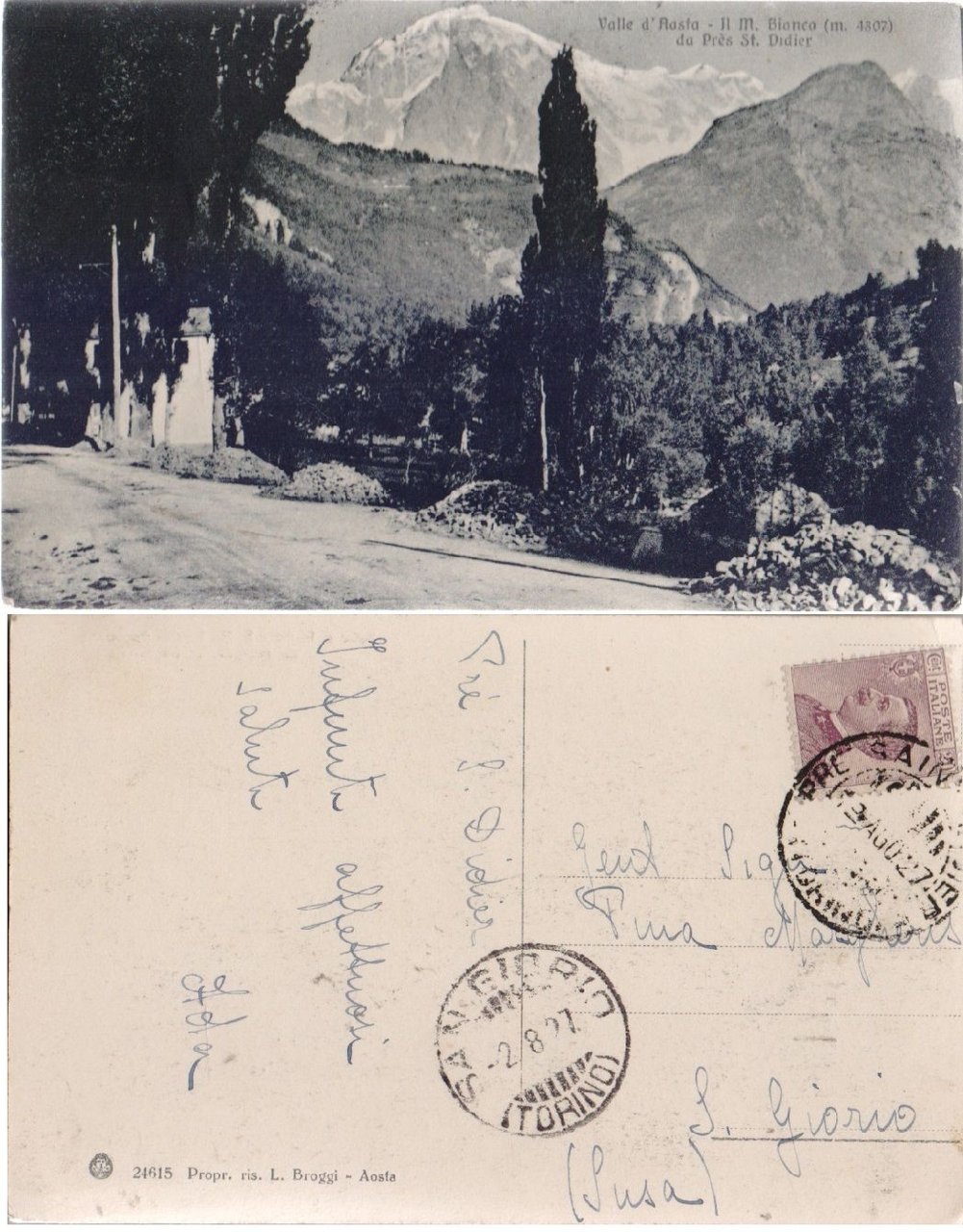 Cartolina. Valle d'Aosta. Il M. Bianco da Prè St. Didier. … | Immagine principale
