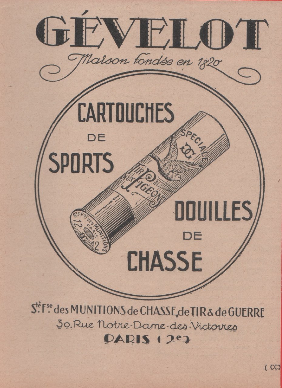 Cartouches Gevelot. Advertising 1928 | Immagine principale