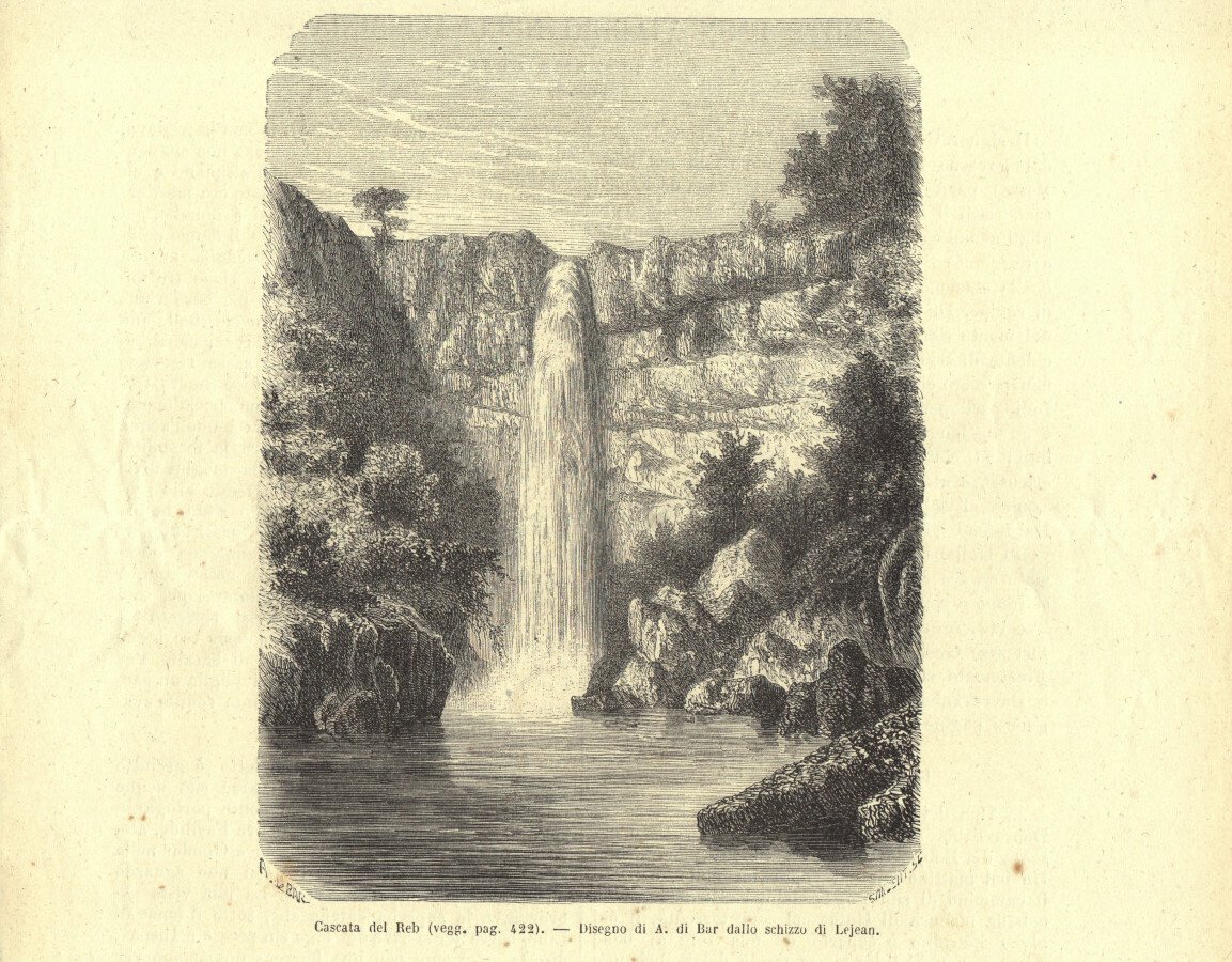 Cascata del Reb (Abissinia). Stampa 1863 | Immagine principale