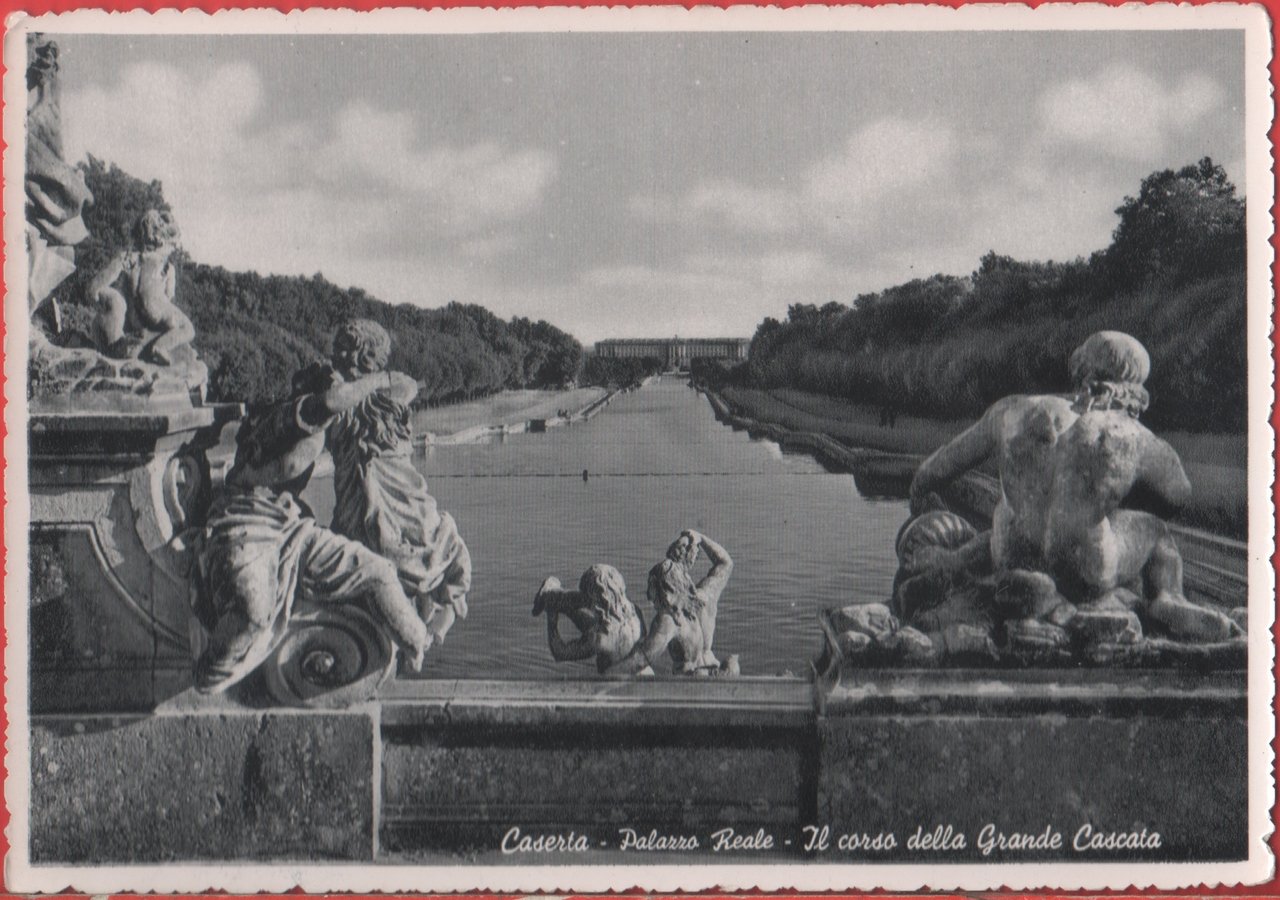 Caserta. Palazzo Reale. Il corso della Grande Cascata. Non viaggiata | Immagine principale