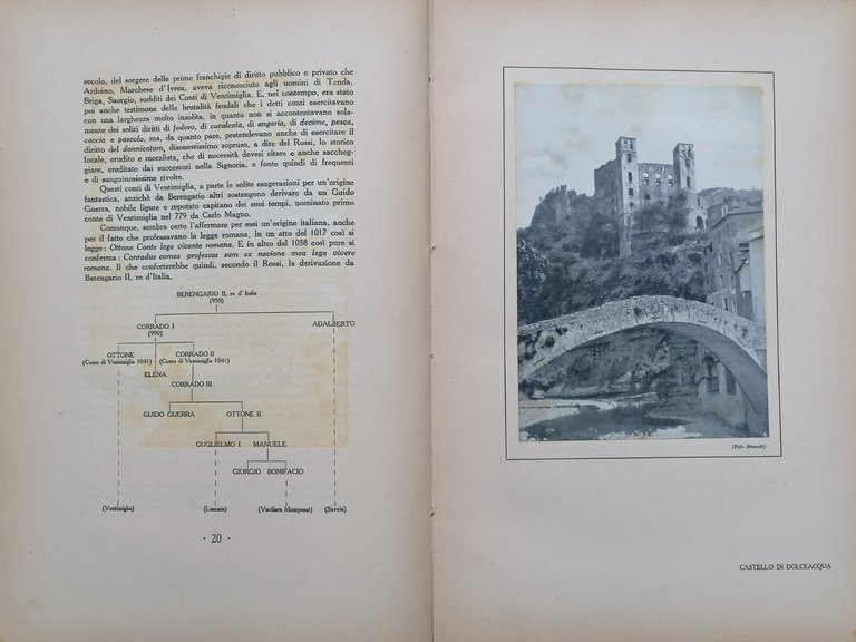 Castelli Liguri Libro Brunetti Genova 1932 Autografato Storia Castelli Liguria
