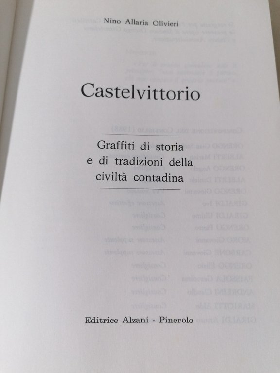 Castelvittorio Graffiti Di Storia E Tradizioni Civiltà Contadina Libro Allaria