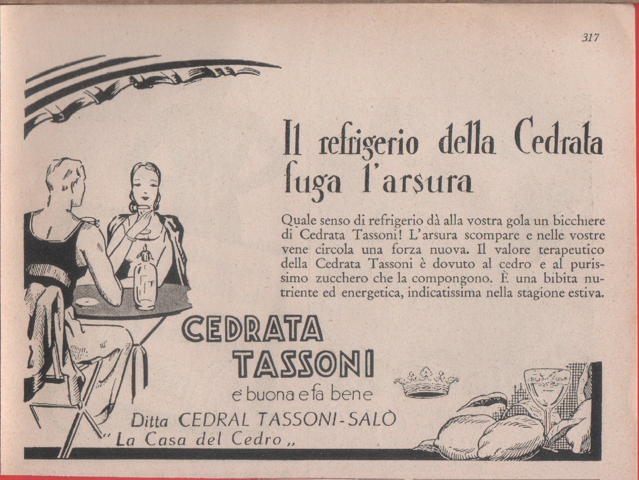 Cedrata Tassoni. Advertising 1937 | Immagine principale