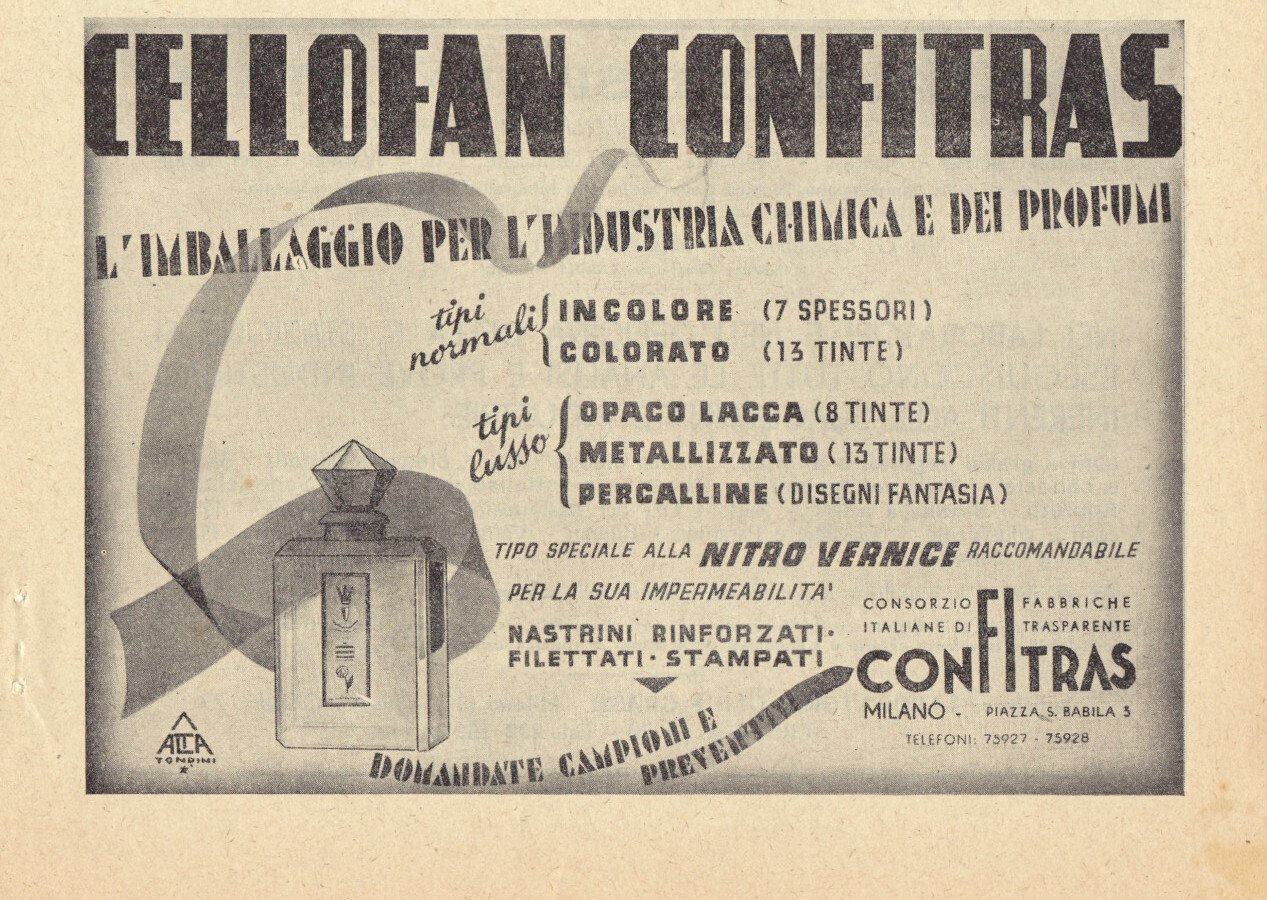 Cellofan Confitras. L'imballaggio per l'industria chimica e dei profumi. Advertising … | Immagine principale