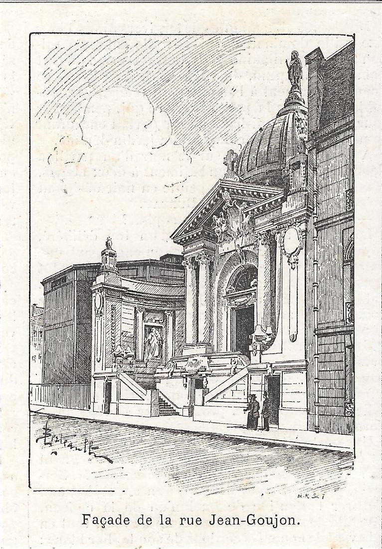 Chapelle de la rue Jean-Goujon (Paris). Facade. Stampa 1900 | Immagine principale