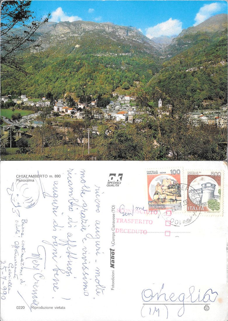 Chialamberto (TO). Panorama - Viaggiata 1990 | Immagine principale