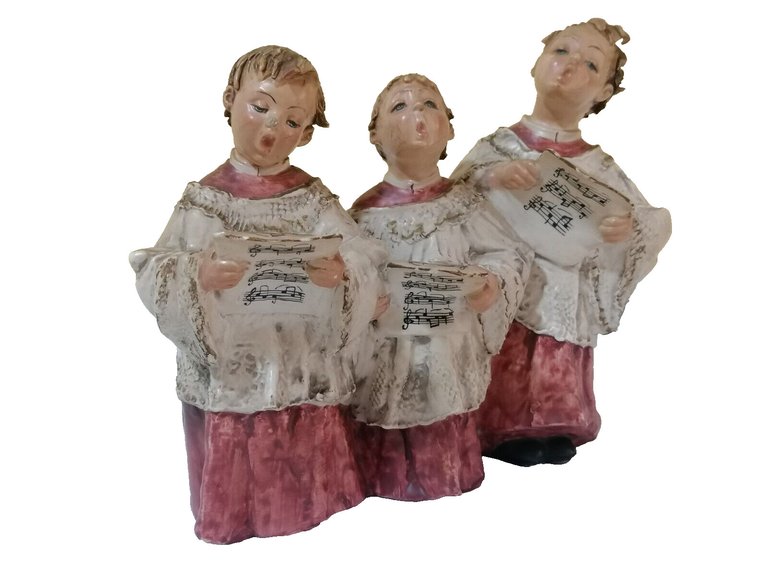 Chierichetti Coristi Capodimonte Mollica Scultura Scena Statuette Porcellana