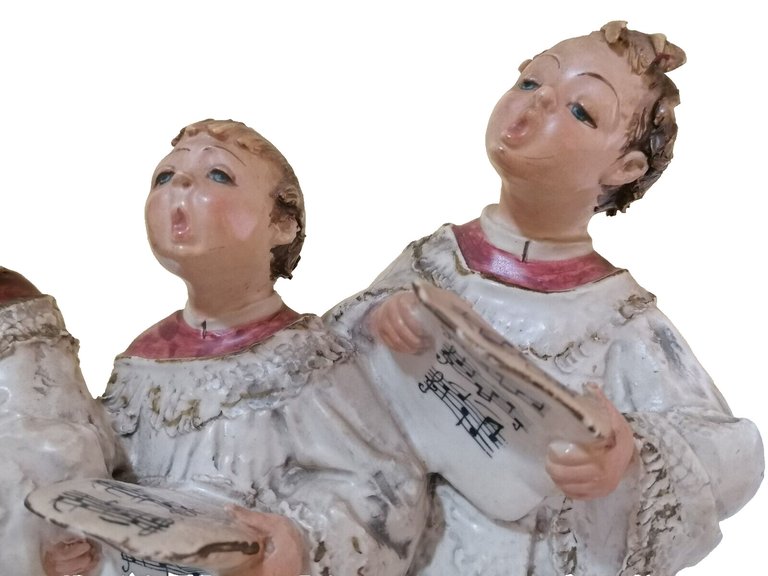 Chierichetti Coristi Capodimonte Mollica Scultura Scena Statuette Porcellana