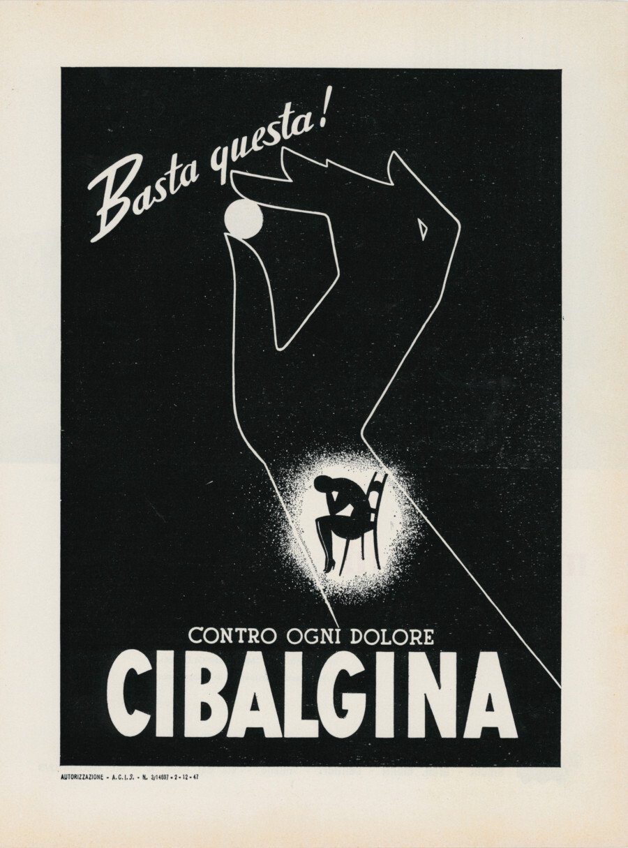 Cibalgina basta questa contro ogni dolore. Advertising 1957 | Immagine principale