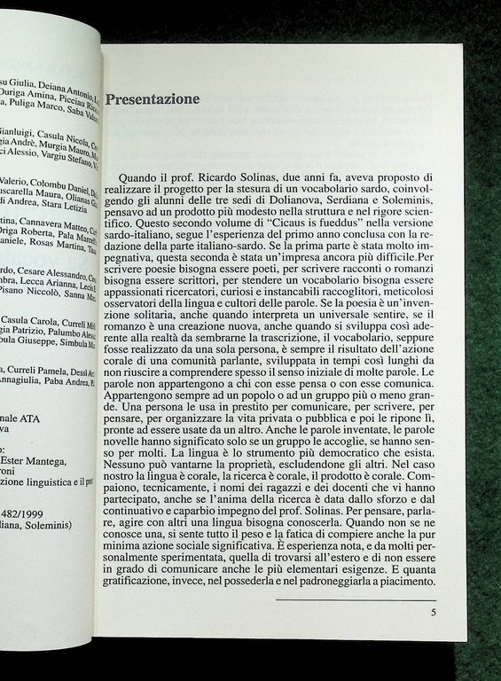 Cicaus is Fueddus - Su Vocabolariu de su Patiolla Dolianova …