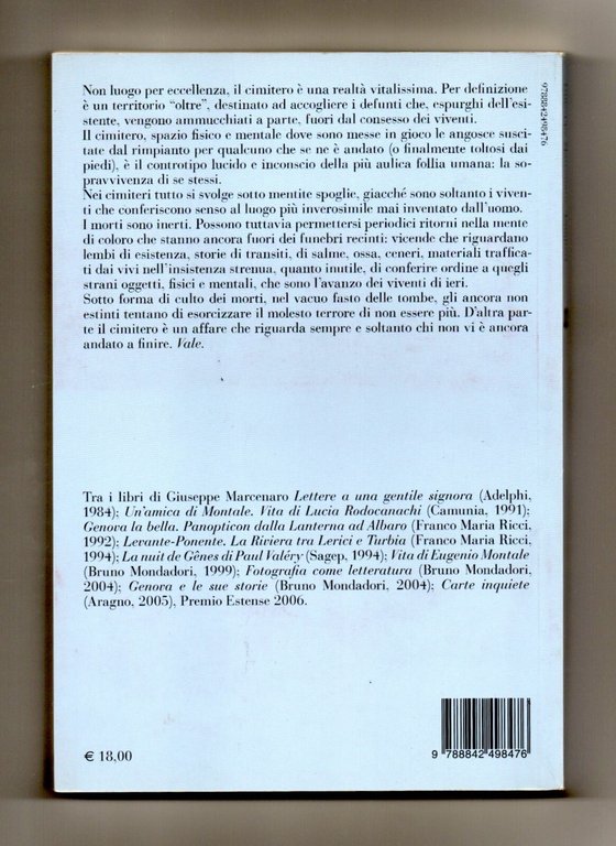 Cimiteri Storie di Rimpianti e di Follie Libro Marcenaro Mondadori …