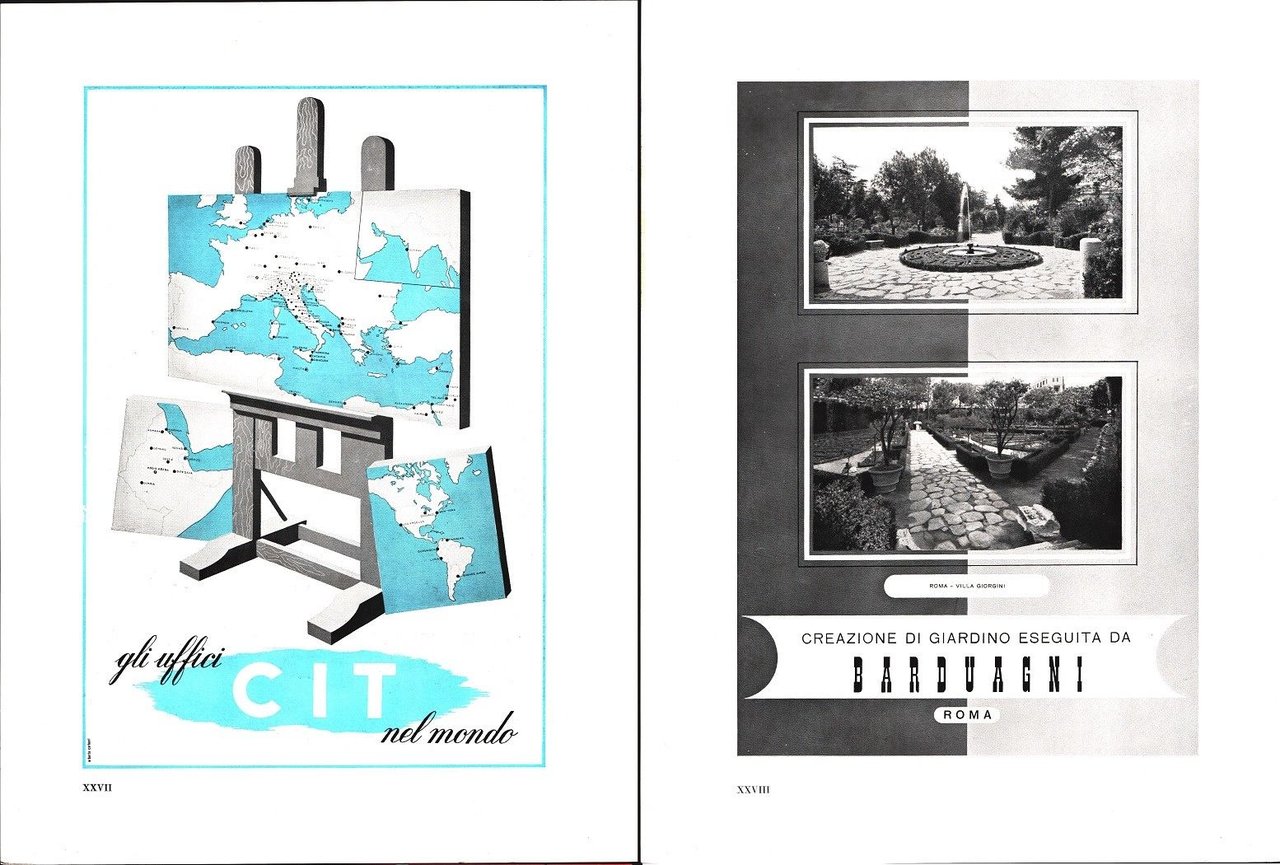 CIT Compagnia Italiana Turismo / Barduagni Giardinaggio - Pubblicità 1940 | Immagine principale