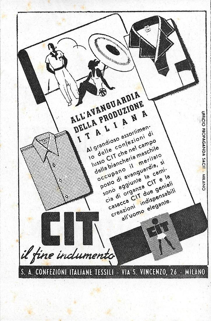 CIT il fine indumento. Advertising 1941 | Immagine principale