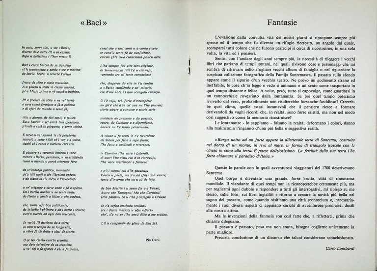 Civitas Sancti Romuli 1977 Libro Famija Sanremasca Storia Dialetto Sanremo