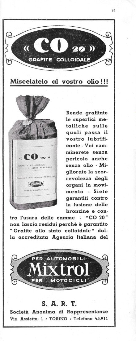 CO grafite colloidale. SART Torino - Advertising 1934 | Immagine principale