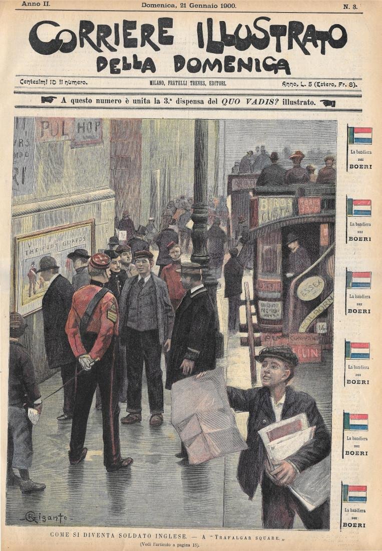 Come si diventa soldato inglese. A Trafalgar Square (ill. G. … | Immagine principale