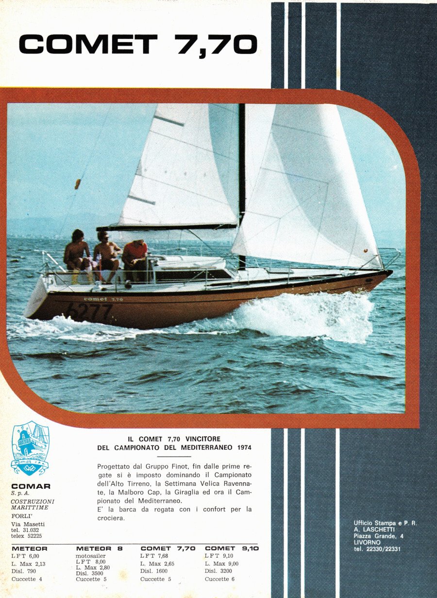 Comet 7,70, Comar costruzioni marittime Forlì. Advertising 1974 | Immagine principale