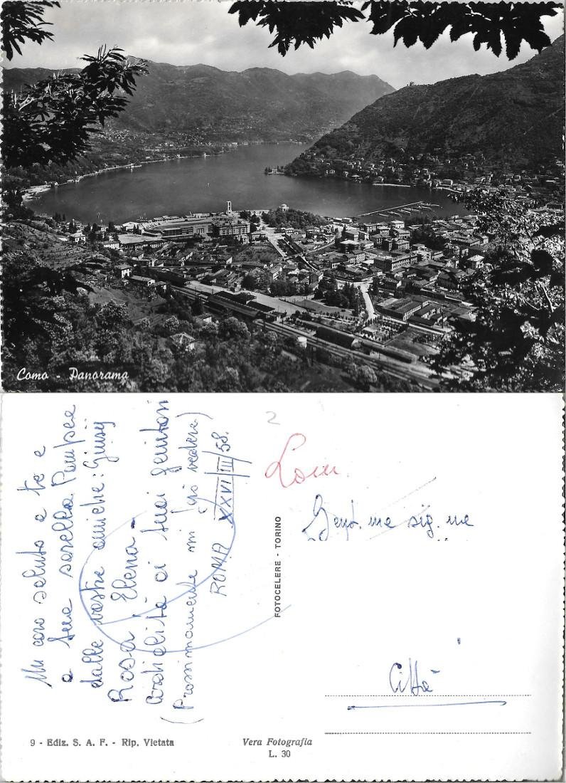 Como. Panorama. Viaggiata 1958 | Immagine principale