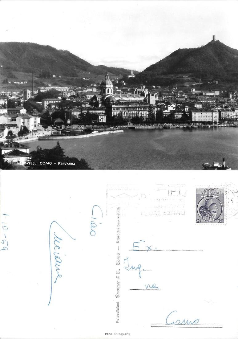 Como. Panorama. Viaggiata 1959 | Immagine principale