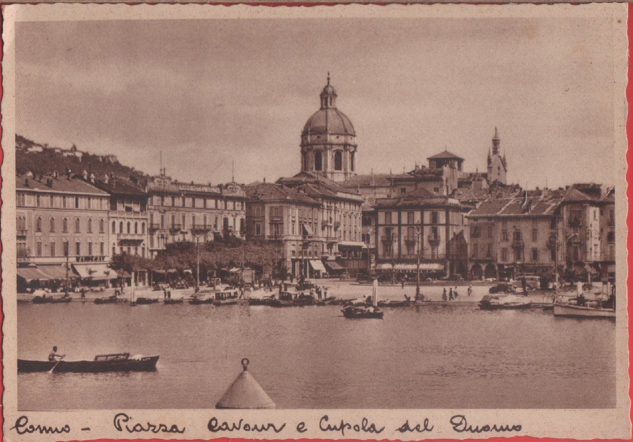Como. Piazza Cavour e Cupola del Duomo. Non viaggiata | Immagine principale