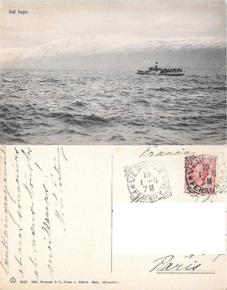 Como. Sul lago. Viaggiata 1911 | Immagine principale