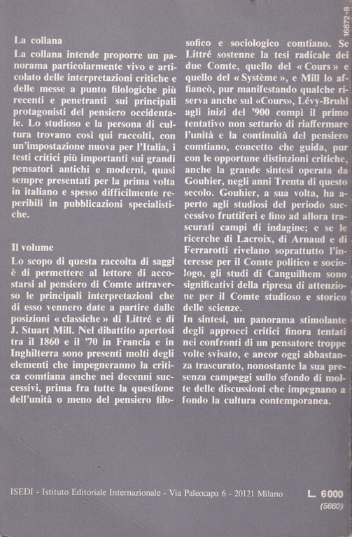 Comte Antologia Filosofica